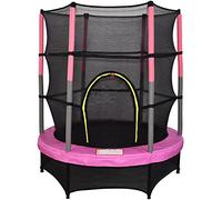 Blümme 4.5ft 55" Mini Trampoline with Safety Net Enclosure and Skirt Pink