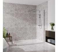 Blümme 800mm Wetroom Screen Walk in Shower Enclosure Bathroom Screen Panel 8mm Easy Clean Glass Chrome Framed