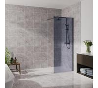 Blümme 800mm Wetroom Screen Walk in Shower Enclosure Bathroom Screen Panel 8mm Smoked Easy Clean Glass