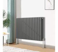 Blümme Double Oval Horizontal Designer Radiator 600x1003mm Anthracite