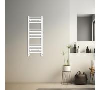 Blümme Heated Towel Rail Bathroom Ladder Radiator Straight 1000 x 400mm Central Heating Towel Radiator Warmer White