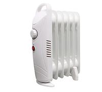 Blümme Mini Oil Filled Radiator 6 Fin Adjustable Thermostat White 800W | Electric Radiator Heater, Safety Tip Over Switch, Overheat Protection System, Portable