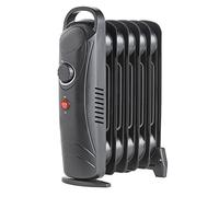 Blümme Mini Oil Filled Radiators Adjustable Termostat 6 Fin 800W Black | Electric Heater, Portable, Safety Tip Over Switch, Overheat Protection System