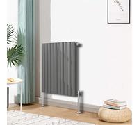 Blümme Oval Radiator Horizontal Designer Single Panel Radiators Bathroom Central Heating 600x590mm Anthracite