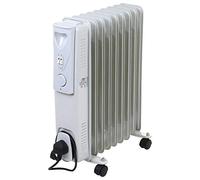 Blümme Portable Oil Filled Radiator Electric 2KW Adjustable Thermostat 9 Fin Radiator Heater with 3 Power Settings White