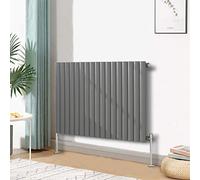 Blümme Single Oval Horizontal Designer Radiator 600x1003mm Anthracite