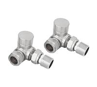 Blümme Towel Rail Corner Manual Radiator Valve - Satin Nickel One Pair