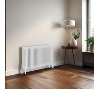 Blümme Traditional 600 x 1190mm Horizontal Cast Iron Radiator Central Heating Radiators Four Column White