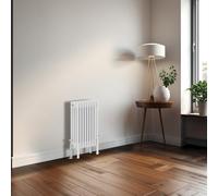 Blümme Traditional 600 x 425mm Horizontal Cast Iron Radiator Central Heating Radiators Four Column White
