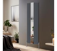 Blümme Vertical Mirror Radiator Designer Flat Panel Central Heating Radiators Anthracite Double Column - 1800x553mm