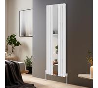 Blümme Vertical Mirror Radiator Designer Flat Panel Central Heating Radiators White Double Column - 1800x553mm