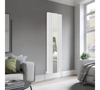 Blümme Vertical Mirror Radiator Designer Oval Panel Double Column Radiator with Mirror Central Heating Radiators - 1800x500mm White