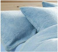 Bluemoon Bedding 2 Pack Teddy Fleece Pillow Cases - 100% Polyester Thermal Warm & Cozy Pair of Soft Fluffy Plain Fleece Pillow Cases (Blue)