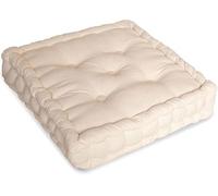 Bluemoon Bedding Armchair Booster Cushion Large Firm 50cm Square Seat Pad with Supportive 10 cm Thick Lift Soft Touch Cotton Dark Yellow Cushion For The Elderly, Post-Operative and Pregnancy (Cream)