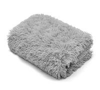 Bluemoon Bedding Faux Fur Throw 150x200 cm, Premium Longhair Warm Cosy Fluffy Blanket for Bed, Ultra Soft Comfort Fleece Throws for the Sofa, Bed, Chair, Settee, Couch, (Silver)