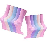 Bluemoon Bedding® Ladies 100% Cotton Non-Elastic Loose Wide Top Diabetic Socks, Size 4-8 UK Mix (12 Pairs)
