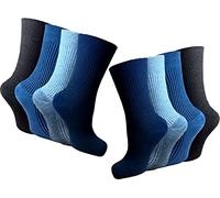 Bluemoon Bedding Mens 100% Cotton Non-Elastic Loose Wide Top Socks, Size 6-11 UK Mix Colours (12 Pairs)