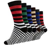 Bluemoon Bedding Multi-Stripe Men's Socks, Pack of 12 Pairs, Multicoloured, Men’s Smart Breathable Socks Multi pack 6-11 UK