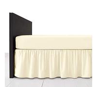 Bluemoon Bedding Poly Cotton Frilled Platform Base Valance Sheets (Cream, King)