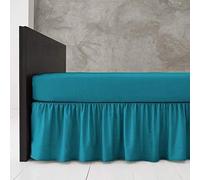 Bluemoon Bedding® Poly Cotton Plain Dyed Frilled Base Valance Sheets (Teal, King)