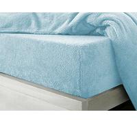 Bluemoon Bedding Teddy Fleece Fitted Bed Sheet Plain Thermal Warm Soft Luxury Bedding,Teddy Fleece Extra Deep Fitted Sheet Cosy Warm Fluffy Fitted Bed Sheets (Blue, Double)