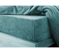 Bluemoon Bedding Teddy Fleece Fitted Bed Sheet Plain Thermal Warm Soft Luxury Bedding,Teddy Fleece Extra Deep Fitted Sheet Cosy Warm Fluffy Fitted Bed Sheets (Teal, Single)