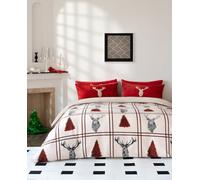 Bluemoon Bedding Teddy Fleece Stag Duvet Cover Set Printed Super Soft Quilt Sets Stag Design Warm Winter Bedding With Sherpa Reverse Quilt Cover (Single)