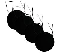 Bluemoon Bedding Waterproof Round Seat Pads 35cm Diameter -Indoor/Outdoor Cushions with Ties for Garden,patio,Dining,and Bistro Chairs (2, Black)