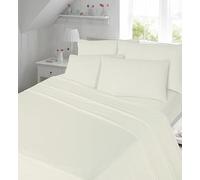 Bluemoon Bedding100% Pure Brushed Cotton, Luxury Thermal Flannelette Flat Sheets, Energy Class Cosy and Ultra Soft (Cream Flat Sheet, King)