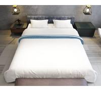 Bluemoon Homes Egyptian Cotton Duvet Cover Cal King 1000 TC 1 Duvet Cover & 2 Pillow Shams Long Staple Quilt with Zipper -3 Piece Set for Comforter for Chirstmas Teal Embroidered on White Duvet