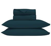 Bluemoon Homes Luxurious 1000 Thread Count Italian Finish 100% Egyptian Cotton 4-Piece Double Bed Sheet Set, Fitss Mattress Up to 18'' Deep Pocket, Solid Pattern (Full, Teal)