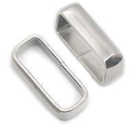 Bluemoona 20 Pcs - 20mm 3/4" Rectangle D Ring Loop Strap Belt Webbing Leathercraft Ribbon Bag Buckle Ring Nickel