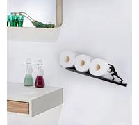 BLUEPG Wall Mounted Toilet Paper Holder with Shelf - Funny Bathroom Storage for Tissue Rolls, Towels & Wipes Durable Metal Decor
