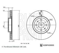 Blueprint ADBP430000 Brake Disc Front Axle Coated Fits Fiat Coupe 1998 - 2000