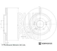 Blueprint ADBP430105 Brake Disc Rear Axle Coated Fits Suzuki Jimny 2004 - 2025
