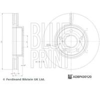 Blueprint ADBP430120 Brake Disc Front Axle Coated Fits Saab 9-5 1998 - 2005
