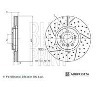 Blueprint ADBP430174 Brake Disc Front Axle Coated Premium Fits Mini 2013 - 2025