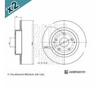 BLUEPRINT ADBP430191 Brake Disc Rear Coated Solid Fits Toyota Yaris Cross