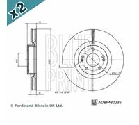 BLUEPRINT ADBP430235 Brake Disc Front Fits Hyundai Santa Fe Kia Sorento