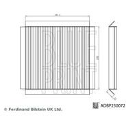 Blueprint Cabin Air Pollen Filter 194mm Length 190mm Width Fits MG MG 3