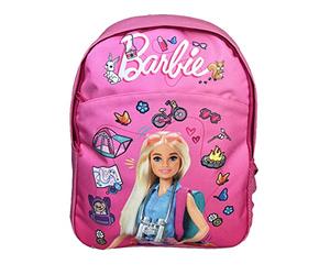 Blueprint Collections Barbie Backpack for Girls | 35cm Pink School Bag with Adjustable Straps | Kids Backpack for School & Travel | Barbie Accessories