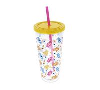 Blueprint Collections Care Bears Beaker with Straw | 650ml Large Tumbler with Lid | Reusable Water Bottle | Cute Care Bears Gifts for Kids