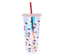 Blueprint Collections Hello Kitty Beaker & Straw | 600ml Capacity | Cute Drinking Cup for Kids | Hello Kitty Gifts & School Supplies