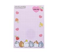 Blueprint Collections Molang Desk Pad | Cute Pink Design with Fruit & Heart Accents | Writing Pad for Notes, Lists & Desk Organization | Official Molang Stationery, Gifts & Accessories