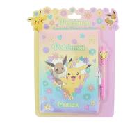 Blueprint Collections Pokemon Lockable Diary & Pen | Pikachu & Eevee “Cuties” Secret Diary | 80 Page Kids Journal with Lock & Key | Cute Pokémon Gifts and Stationery