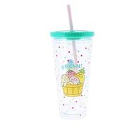 Blueprint Collections Pusheen Beaker & Straw | 650ml Drinking Bottle | Drinking Cup with Straw | Kawaii Water Bottle | Pusheen Gifts | Pusheen Stationery,(PUFR6014)
