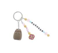 Blueprint Collections Pusheen Keyring | Cute Kawaii Beaded Keyring with Charm | Fun Kawaii Bag Keycharm | Pusheen Gifts & Accessories