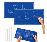 Blueprint Desk Mat Double-Sided Erasable Desk Pad,Writable Desk Mat，2 PC | Reusable Non-Slip Blueprint Deskmat With 4pcs Marker, Large Desk Cover Protector For Sketching & Planning