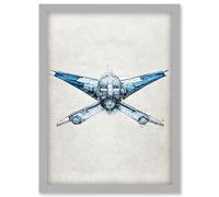 Blueprint Diagram X Wing Fighter Fantasy Fan Art Artwork Framed Wall Art Print A4 Artery8 Light Grey One Size