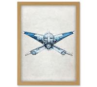 Doppelganger33 LTD Blueprint Diagram X Wing Fighter Fantasy Fan Art Artwork Framed Wall Art Print A4